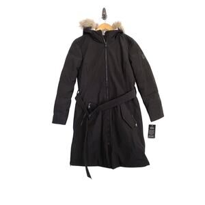 Lauren Ralph Lauren Black Down Parka Faux Fur Trim Puffer Coat Hooded Women's XS